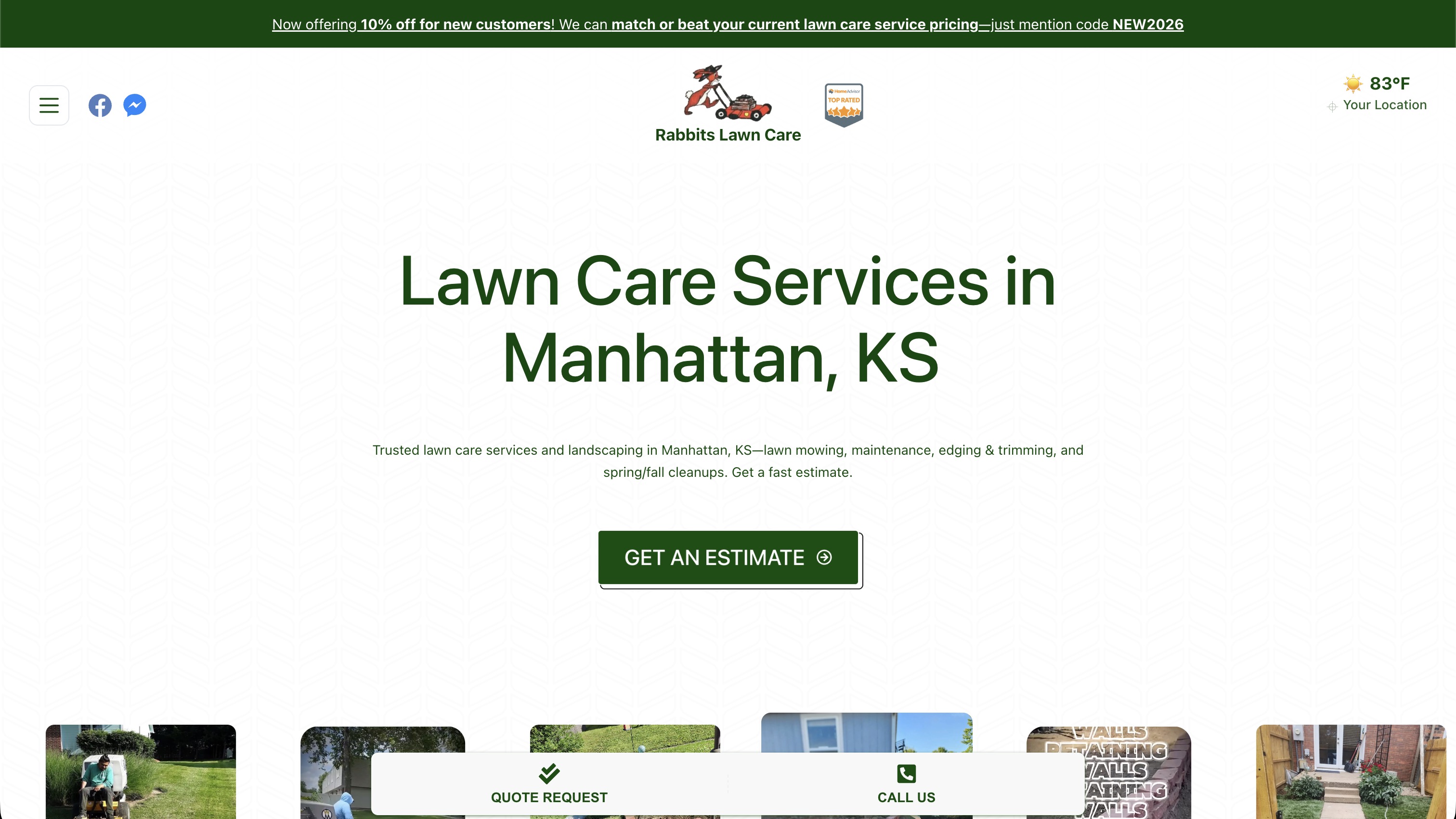 Rabbits Lawn Care website